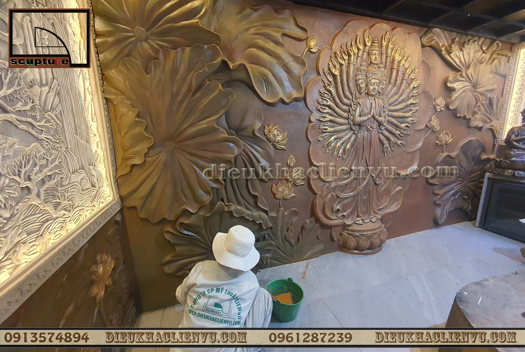 Chất liệu điêu khắc sử dụng vô cùng đa dạng